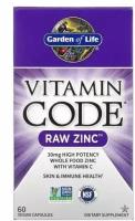 Garden of Life, Vitamin Code Raw Zinc, Цинк, 60 капсул