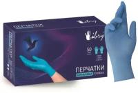 Перчатки нитриловые неопудренные Household Gloves, размер L, 50 пар, 100 штук, голубые