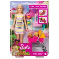 Игровой набор Mattel Barbie Барби с щенками в коляске