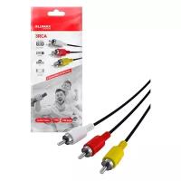 Кабель Lumax DC2130 Кабель 3RCA-3RCA 3 м (черн.)