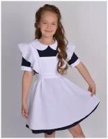 Школьный фартук Нежность На Отлично белый нарядный School Dress 134