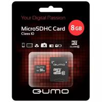 Карта памяти microSDHC Qumo 8 Гб класс 10 - с адаптером SD