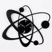 Часы настенные из металла "Космос", плавный ход, диаметр40 см, светящиеся
