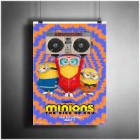 Постер плакат для интерьера "Мультфильм: Миньоны: Грювитация. Minions: The Rise of Gru" / Декор дома, офиса, комнаты, квартиры A3 (297 x 420 мм)