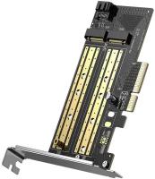 Адаптер-переходник UGREEN CM302 (70504) M.2 M-Key+M.2 B-Key to PCI-E 3.0 × 4 Expansion Card, черный