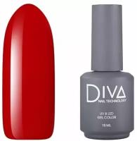 Гель-лак для ногтей Diva Nail Technology плотный, светлый, насыщенный, красный, 15 мл