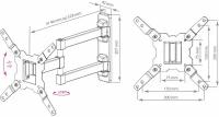 Кронштейн для телевизора Kromax GALACTIC-12 черный 15"-42" макс.25кг настенный поворот и наклон