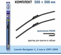 Дворники Alca Super Flat 500 мм + 500 мм Hook для Lincoln Navigator / Линкольн Навигатор 1997-2009