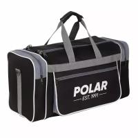 Сумка спортивная POLAR, 30 л, 21х27х54 см, ручная кладь, серый, черный