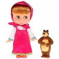 Интерактивная кукла Карапуз Маша и Медведь Набор c мишкой, 25 см, 83034S розовый