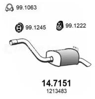 Глушитель выхлопных газов конечный Asso 147151