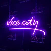 Неоновая вывеска "Vice City" 65х29 см