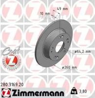 Диск Тормозной Zimmermann арт. 280.3169.20