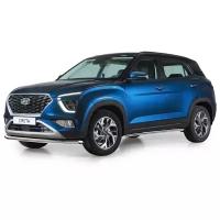 Защита переднего бампера d57 Rival для Hyundai Creta II 2021-н. в, нерж. сталь, R.2315.001