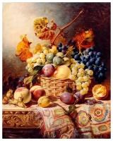 Репродукция на холсте Натюрморт с корзиной фруктов (Still life with basket of fruit) №2 Даффилд Уильям 30см. x 38см