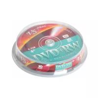 Диски DVD+RW (плюс) VS 4,7 Gb 4x Cake Box (упаковка на шпиле), комплект 10 шт, VSDVDPRWCB1001