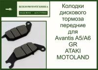 Колодки тормозные передние для мотоциклов 250-300см3 Avantis A5/A6 GR ATAKI MOTOLAND