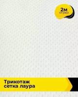 Ткань для шитья и рукоделия Трикотаж сетка "Лаура" 2 м * 176 см, белый 002