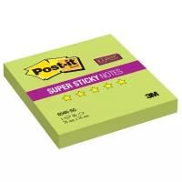 Post-it Блок-кубик Super Sticky, 76x76 мм, 90 штук (654) зеленый неоновый 90 г/м² 90 листов