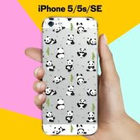 Силиконовый чехол Панды на Apple iPhone 5/5s/SE