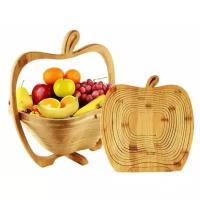 Складная бамбуковая корзина для овощей и фруктов