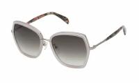Женские солнцезащитные очки Tous B21 4G9, цвет: серый, цвет линзы: серый, бабочка, металл