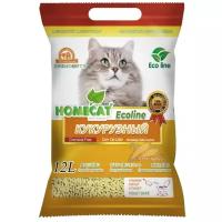 Комкующийся наполнитель Homecat Эколайн Кукурузный (12 л)