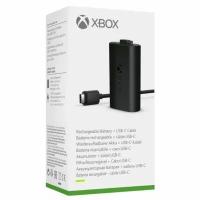 Microsoft Аккумулятор с кабелем зарядки USB Type-C для геймпада Xbox Series S/Series X/One, черный, EU