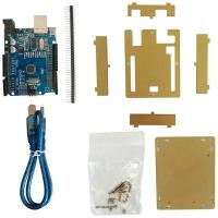 Набор с платой Arduino-совместимой Uno R3 CH340G, корпусом (акрил) и аксессуаром для подключения