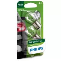 Лампа автомобильная накаливания Philips LongLife EcoVision 12499LLECOB2 P21/5W 5W BAY15d 2 шт