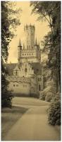 Самоклеящиеся фотообои "Замок в Саксонии", размер: 90x210 см, эффект: сепия, отраженный