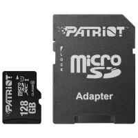 Карта памяти Patriot Memory microSDXC 128 ГБ Class 10, UHS Class 1, R 80 МБ/с, адаптер на SD, белый/серый