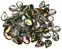 Стеклянные чешские бусины, Pip Beads, 5х7 мм, цвет Crystal Vitrail, 50 шт