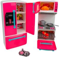 Игрушка детская кухня для кукол Zhorya, игровой набор холодильник со светом и музыкой, бытовая техника для кукольного домика на батарейках, 66096-2