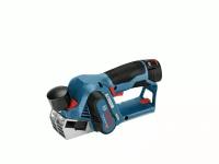 Аккумуляторный электрорубанок BOSCH GHO 12V-20 3.0Ач х2 L-BOXX синий/черный