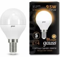 Светодиодная лампа Gauss LED Шар E14 9.5W 890lm 3000K