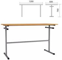 Стол для столовых 1200х600х760 мм, рост 6, серый каркас, ДСП/пластик, цвет бук