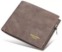 Мужской кошелек Baellerry Classik, бумажник, портмоне на молнии, темно-коричневый