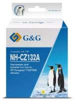 Картридж струйный G&g NH-CZ132A CZ132A желтый (26мл) для HP DJ T120/T520