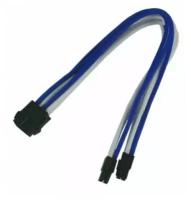 Удлинитель Nanoxia 8-pin EPS to 4+4-pin, 30см, синий/белый NX8PV3EBW