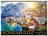 Пазлы Рыжий кот 500 элементов, Konigspuzzle, "Австрия, Снежный Гальштат" (ГИK500-3572)