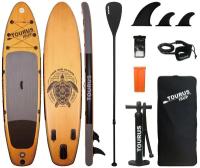 Надувная серфинг доска SUP board TOURUS 11.0 TURTLE (335х84х15 см) с рюкзаком, веслом, насосом, и страховочным лишем