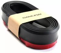 Губа SAMURAI на бампер автомобиля для тюнинга, защита универсальная, резиновая, чёрная 2,5 м