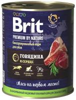 Brit Premium by Nature консервы с говядиной и сердцем для собак