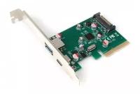 Контроллер USB Gembird SPCR-02, в PCI, порты: 2 внешних USB 3.1 Type-C и Type-A