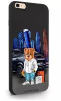 Черный силиконовый чехол MustHaveCase для iPhone 6/6s Plus Tony Moscow city/ Тони Москва Сити для Айфон 6/6с Плюс