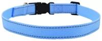 Ошейник Зооэкспресс FRESH LINE капрон/сетка светоотражающая нить, фастекс голубой 20мм длина 20-30 см
