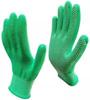 Перчатки рабочие Master-Pro микротач зеленый, нейлоновые с ПВХ покрытием, 1 пара