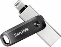 Флешка SanDisk iXpand USB 2.0/Lightning 128 ГБ, черный/серебристый