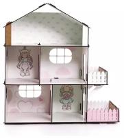 Авалон кукольный домик Doll Style, белый/розовый